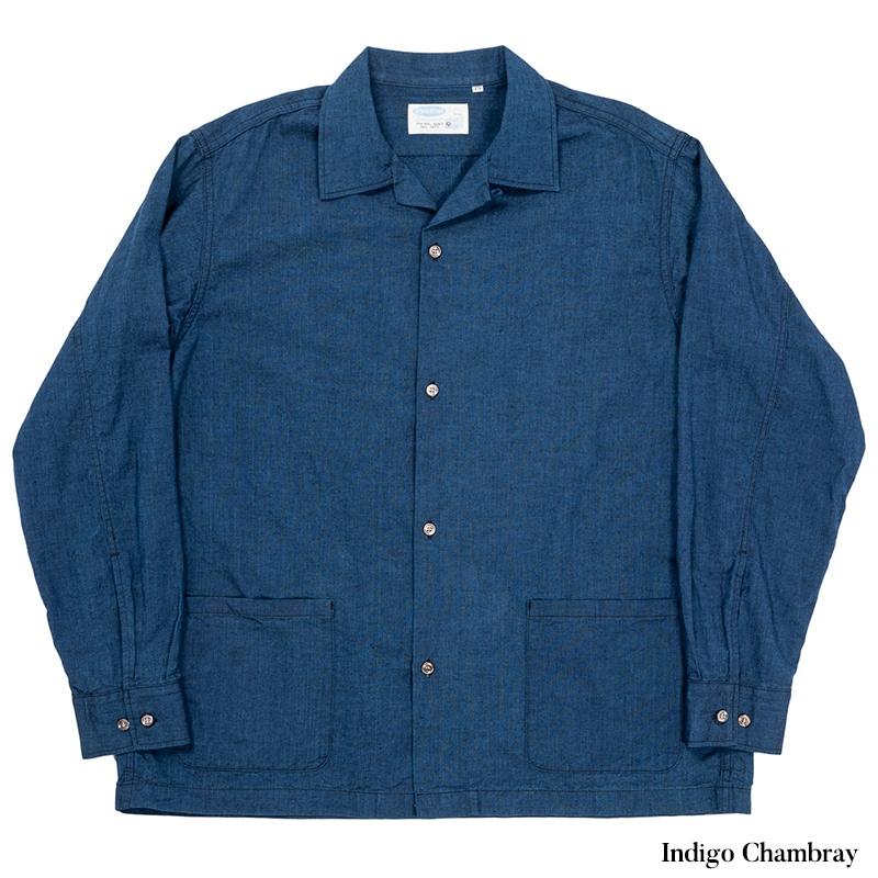 WORKERS/������� Open Collar Shirt Chambray