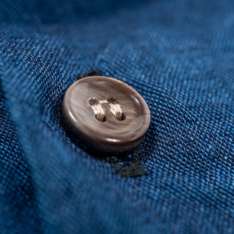 WORKERS/������� Open Collar Shirt Chambray