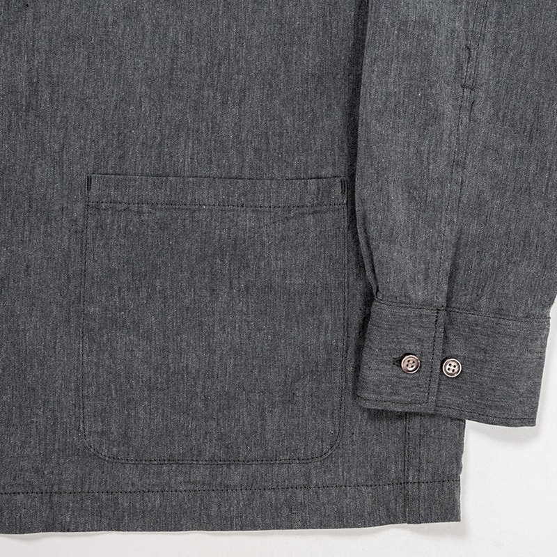 WORKERS/������� Open Collar Shirt Chambray