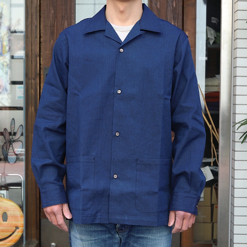 WORKERS/������� Open Collar Shirt Chambray