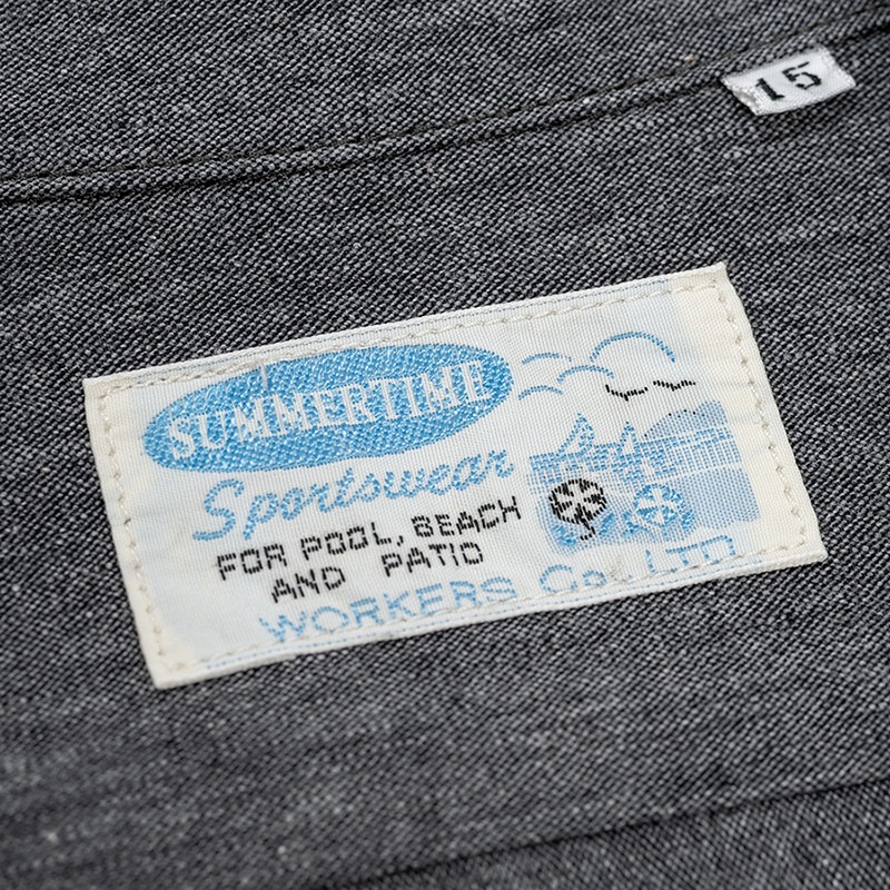 WORKERS/������� Open Collar Shirt Chambray