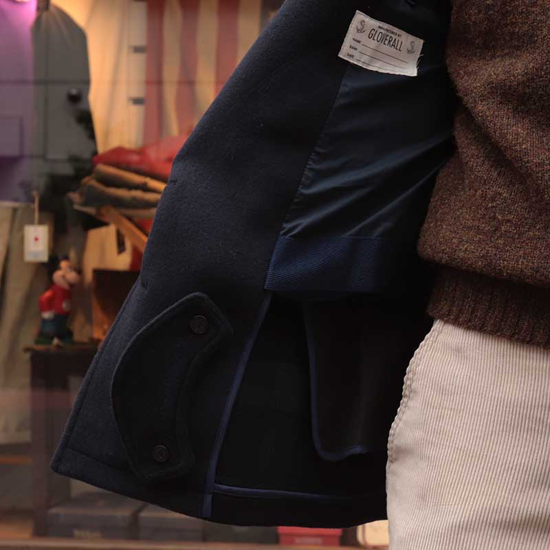 GLOVERALL /�������С�������CHURCHILL PEACOAT NAVY BLACKWATCH