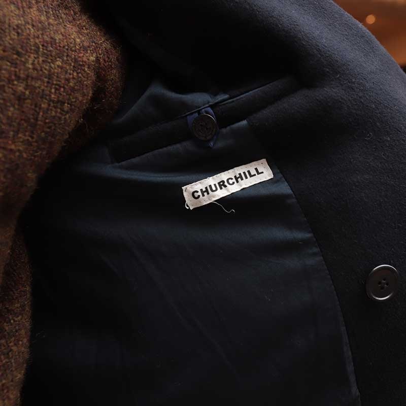 GLOVERALL /�������С�������CHURCHILL PEACOAT NAVY BLACKWATCH