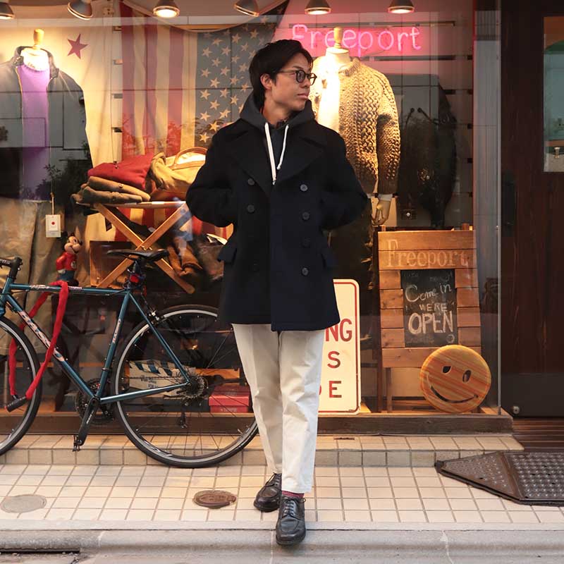 GLOVERALL /�������С�������CHURCHILL PEACOAT NAVY BLACKWATCH