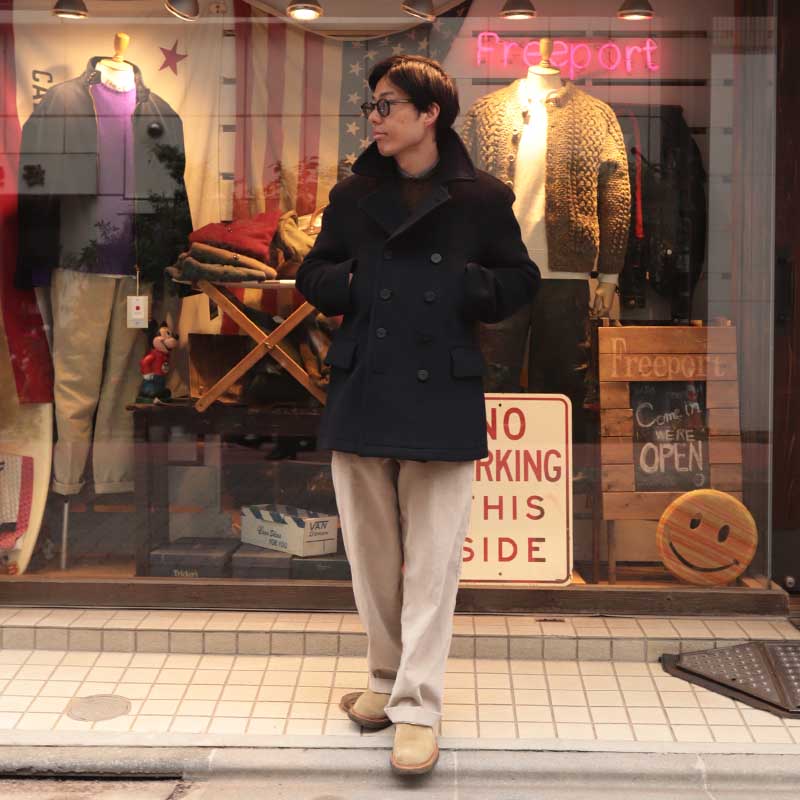 GLOVERALL /�������С�������CHURCHILL PEACOAT NAVY BLACKWATCH