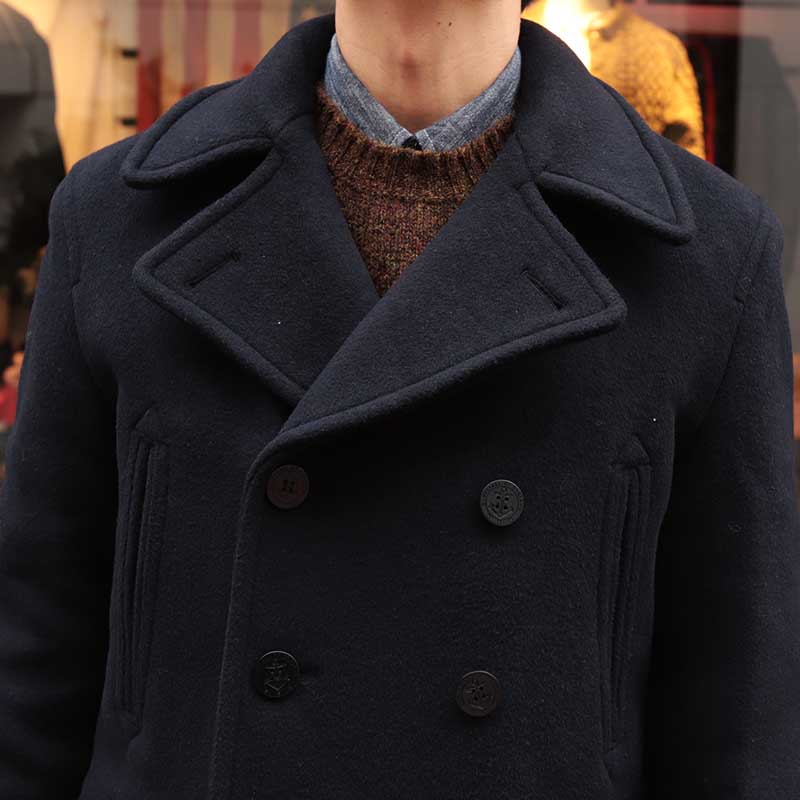 GLOVERALL /�������С�������CHURCHILL PEACOAT NAVY BLACKWATCH