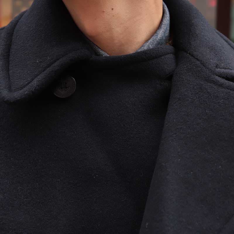 GLOVERALL /�������С�������CHURCHILL PEACOAT NAVY BLACKWATCH