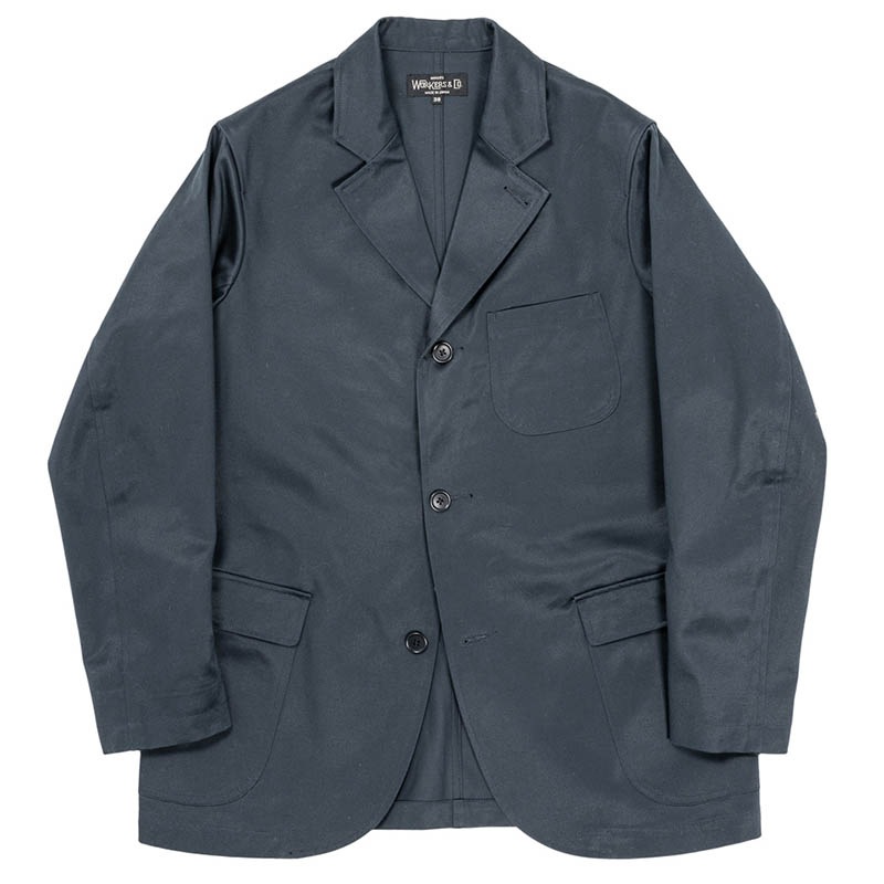 WORKERS/������� Lounge Jacket,UN Lining, Navy Chino