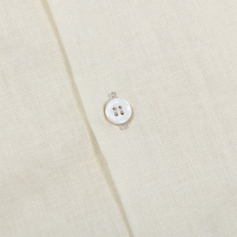 WORKERS Open Collar Shirt Cotton Linen