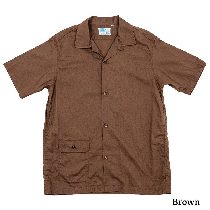 WORKERS Open Collar Shirt Cotton Linen