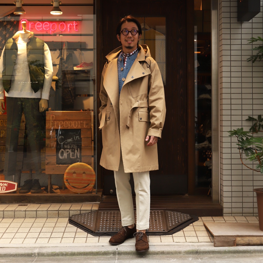 WORKERS/������� Moto Coat Beige Heavy Ventile