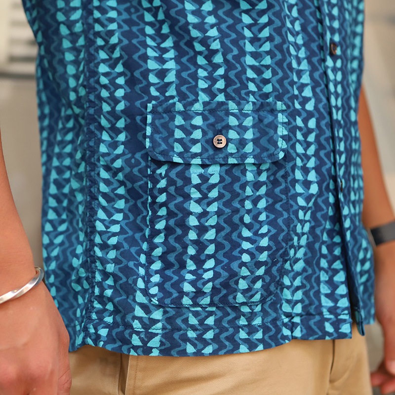 WORKRES Open Collar Shirt Print