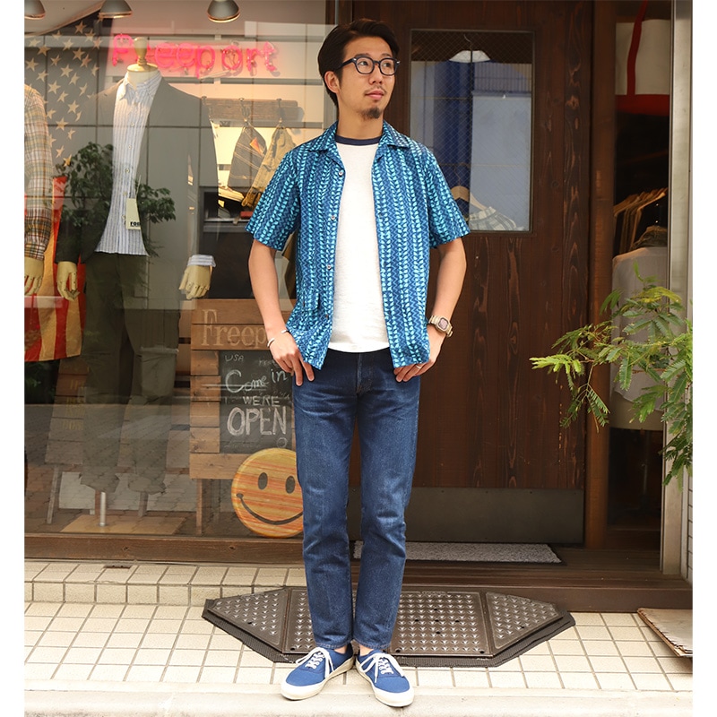 WORKRES Open Collar Shirt Print