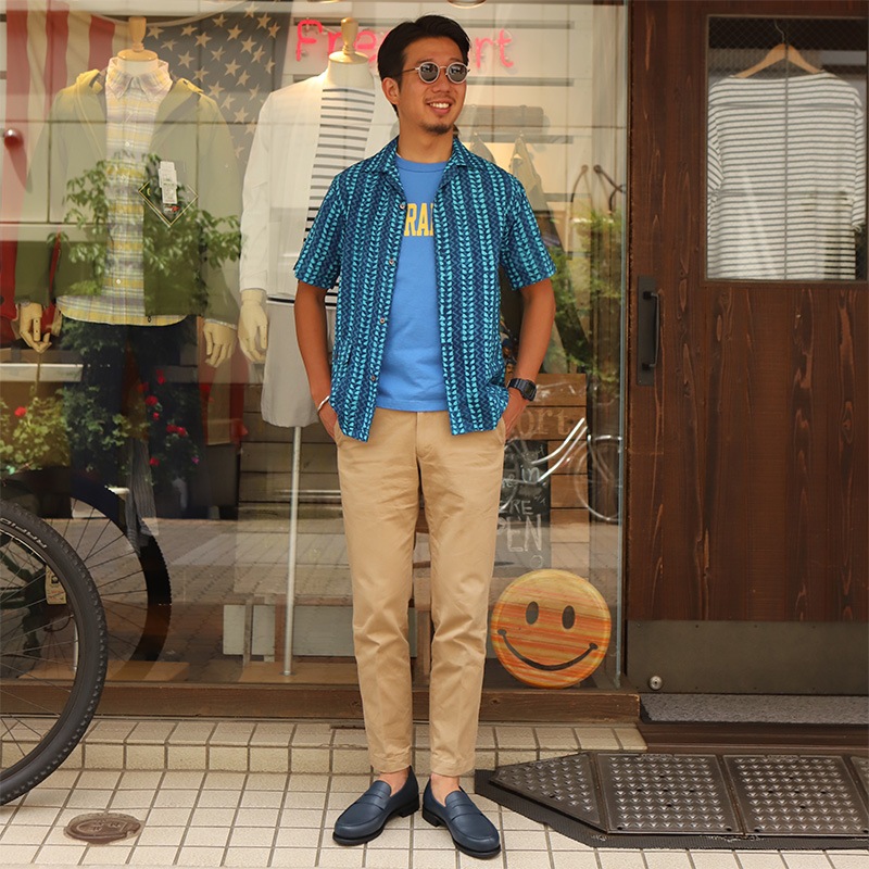 WORKRES Open Collar Shirt Print