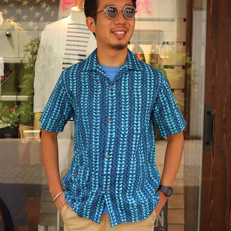 WORKRES Open Collar Shirt Print