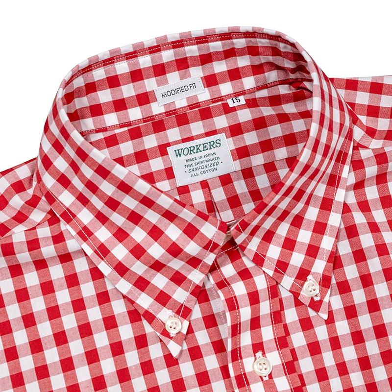 WORKERS/ Modified BD, Red Gingham Poplin