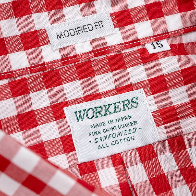 WORKERS/ Modified BD, Red Gingham Poplin