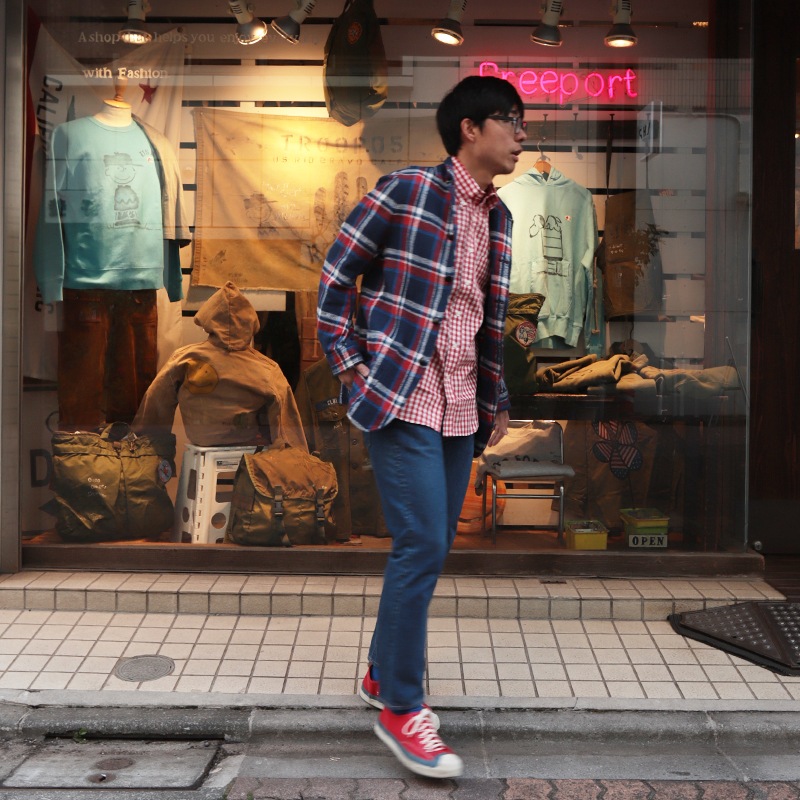 WORKERS/ Modified BD, Red Gingham Poplin