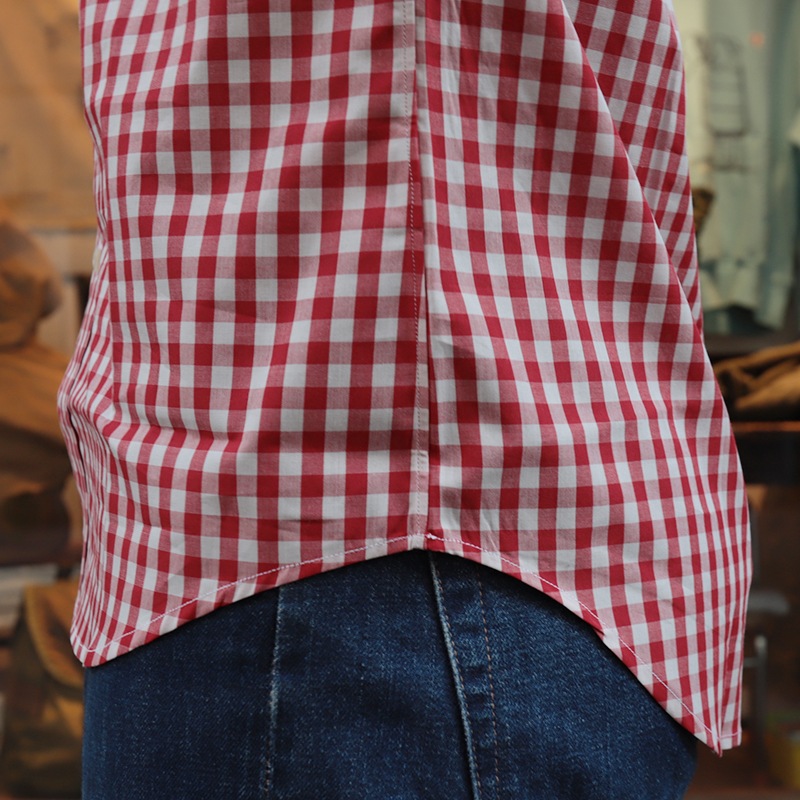 WORKERS/ Modified BD, Red Gingham Poplin