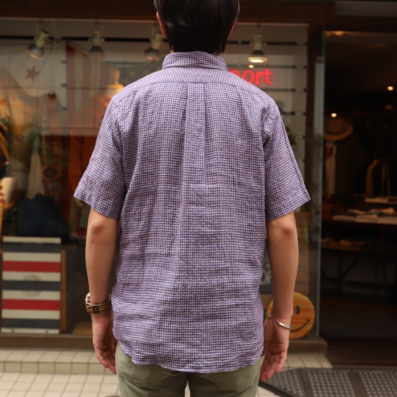 SOUTIENCOL RE-MAKE POLO -H CANCLINI LINEN RED NAVY CHECK/���ƥ����󥳥� ��ᥤ���ݥ�  �ϡ��ե��꡼��