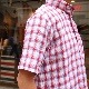 SOUTIENCOL RE-MAKE POLO -H CANCLINI LINEN RED  CHECK/���ƥ����󥳥� ��ᥤ���ݥ� �ϡ��ե��꡼��
