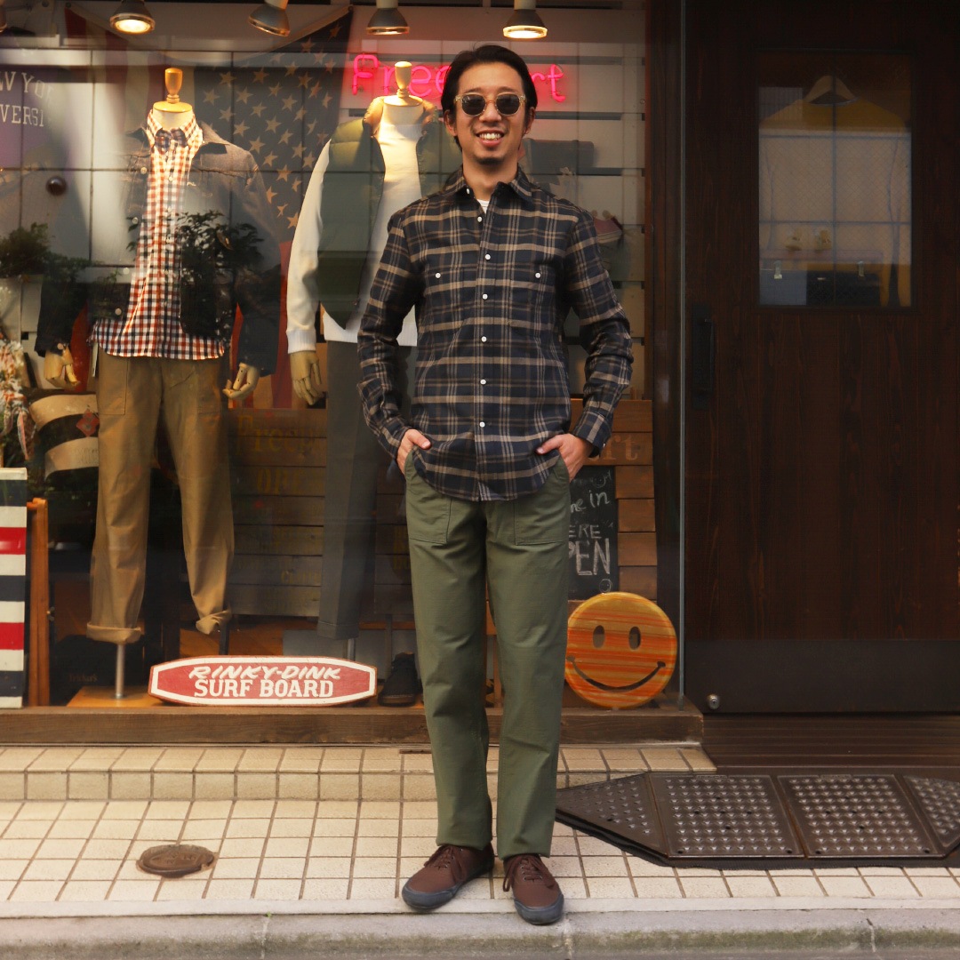 GITMAN VINTAGE/���åȥޥ������ơ��� Herringbone Check WORK SHIRTS