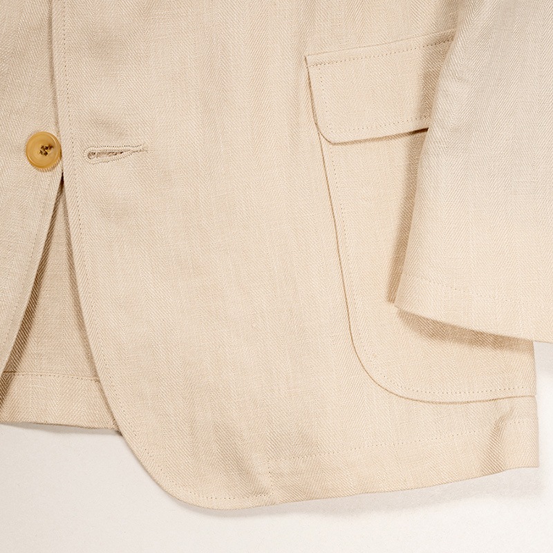 WOREKRS/  IVY BLAZER French Linen Herringbone, Ecru