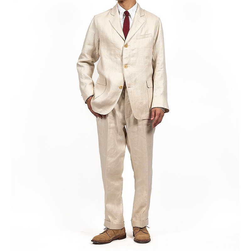WOREKRS/  IVY BLAZER French Linen Herringbone, Ecru