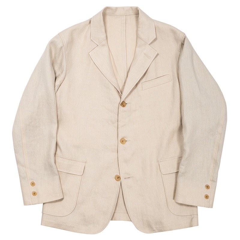 WOREKRS/  IVY BLAZER French Linen Herringbone, Ecru