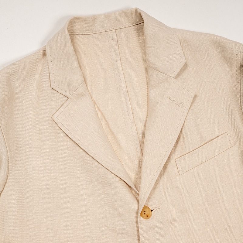 WOREKRS/  IVY BLAZER French Linen Herringbone, Ecru