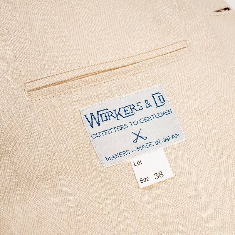 WOREKRS/  IVY BLAZER French Linen Herringbone, Ecru