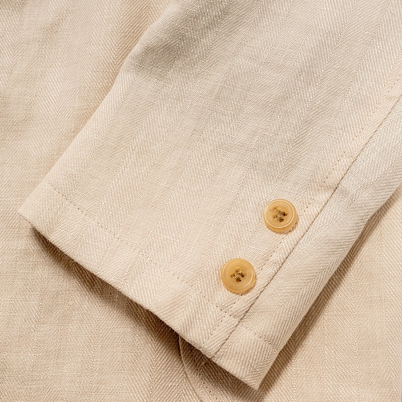 WOREKRS/  IVY BLAZER French Linen Herringbone, Ecru