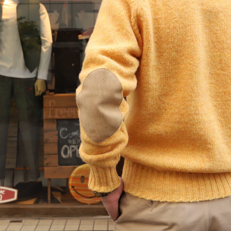 Jamieson's/ߥ CREW NECK SWETER ELBOW PATCH