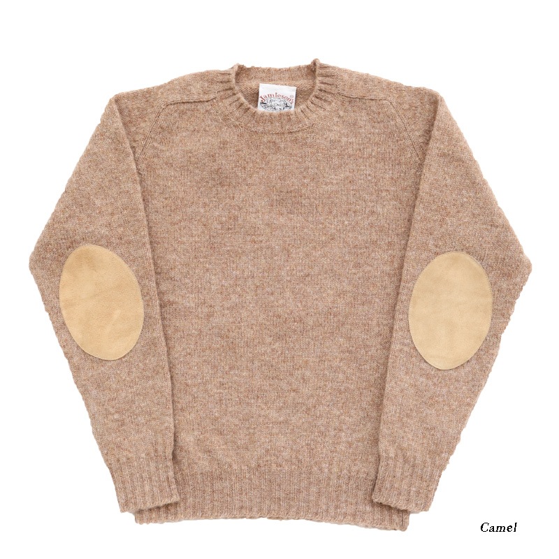 Jamieson's/ߥ CREW NECK SWETER ELBOW PATCH