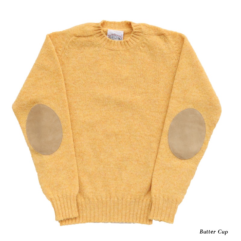 Jamieson's/ߥ CREW NECK SWETER ELBOW PATCH