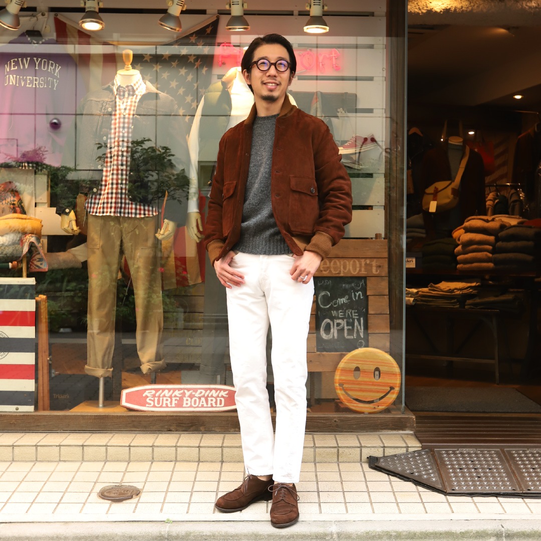 Jamieson's/ߥ CREW NECK SWETER ELBOW PATCH