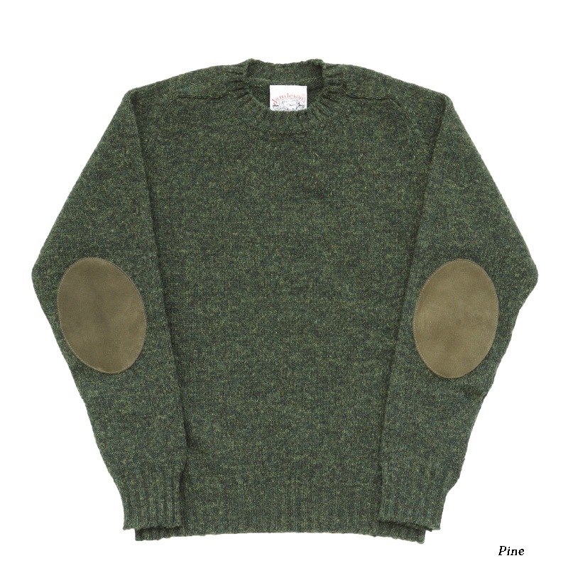 Jamieson's/ߥ CREW NECK SWETER ELBOW PATCH