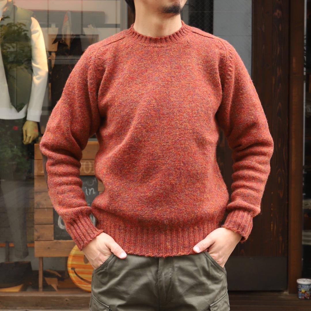 Jamieson's/ߥ CREW NECK SWETER ELBOW PATCH