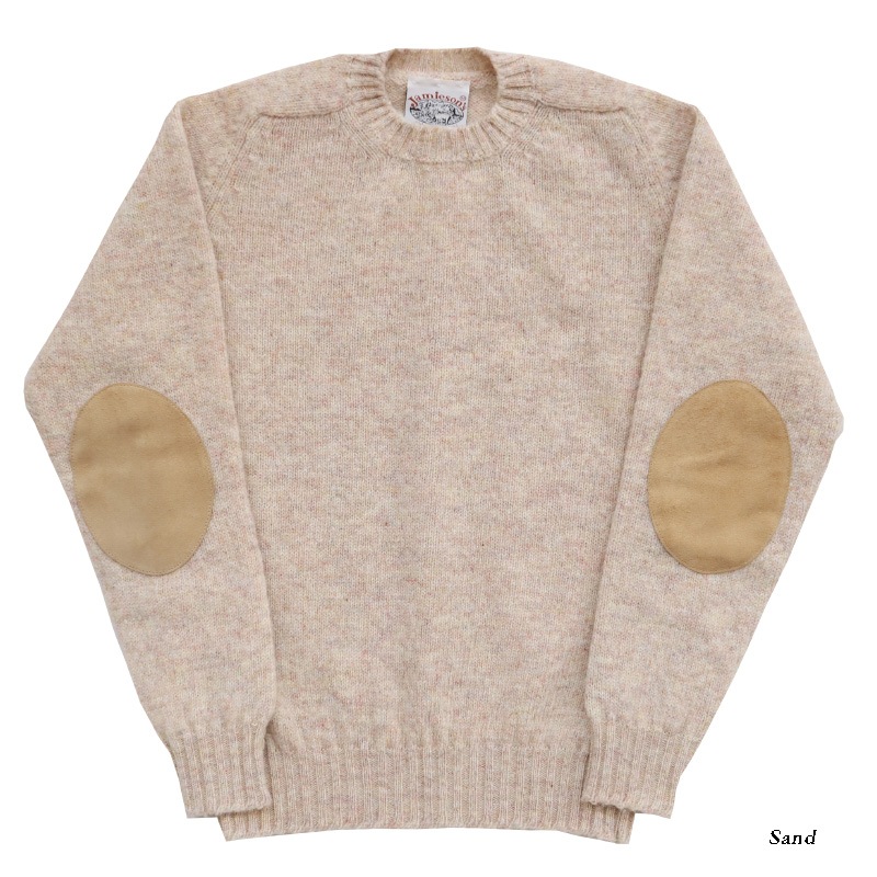 Jamieson's/ߥ CREW NECK SWETER ELBOW PATCH