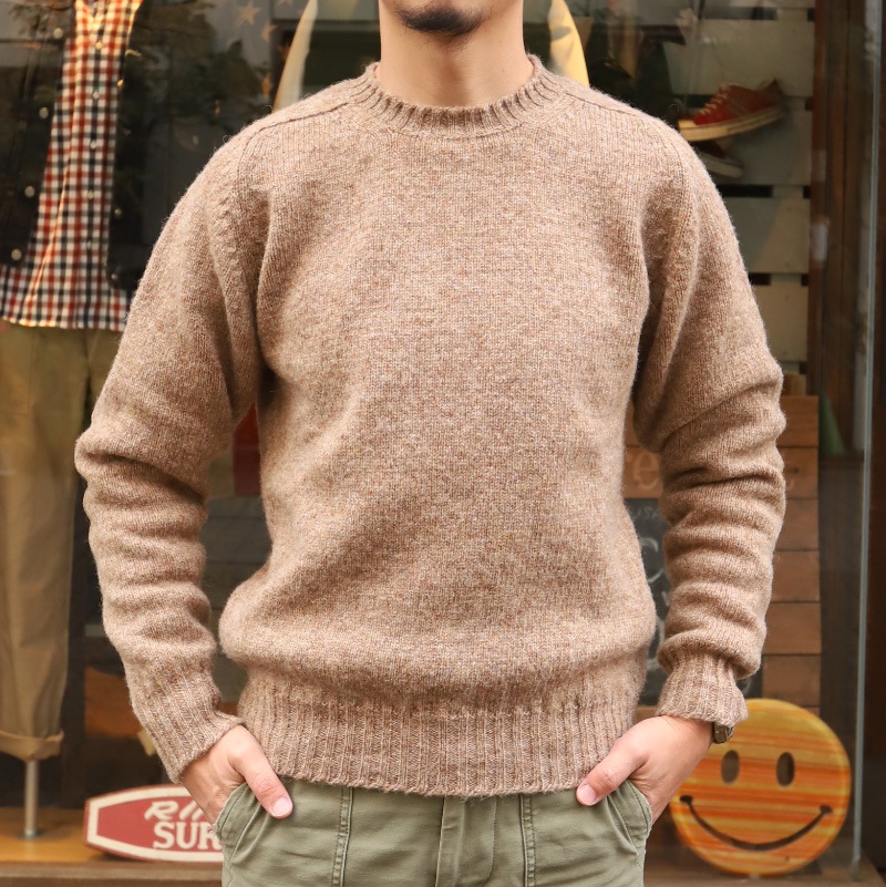 Jamieson's/ߥ CREW NECK SWETER ELBOW PATCH