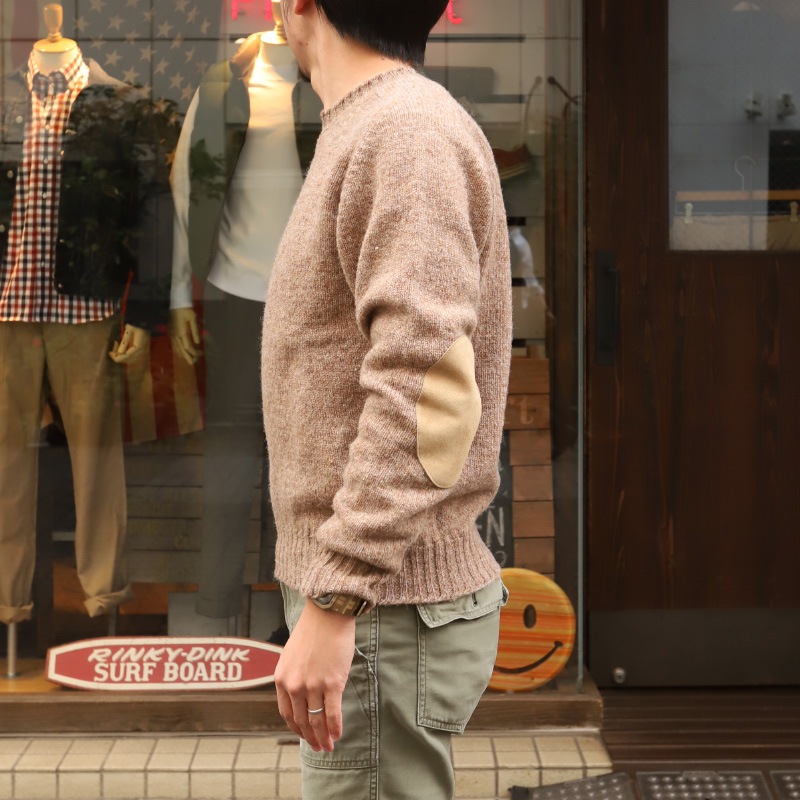 Jamieson's/ߥ CREW NECK SWETER ELBOW PATCH