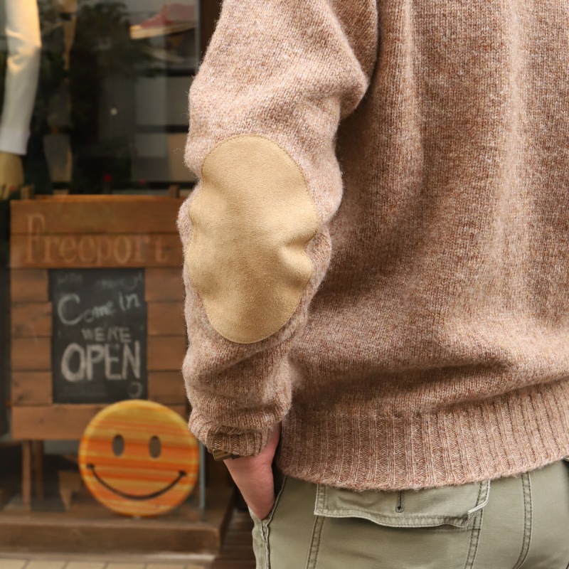 Jamieson's/ߥ CREW NECK SWETER ELBOW PATCH