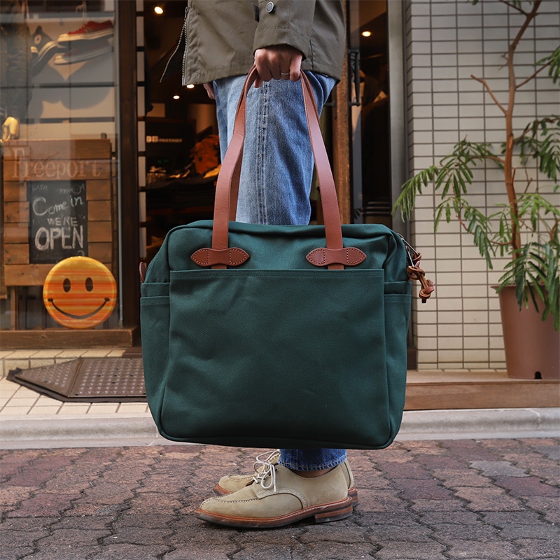 FILSON/�ե��륽�� TOTEBAG WITH ZIPPER GREEN