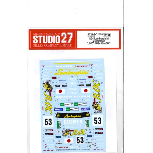 ���DC1058 ��������27 1/24 ���ܥ륮���� Murcielago "JLOC" #53 Le Mans 2007 Original Decals