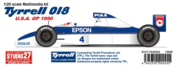 取寄せFK20245 スタジオ27 1/20 ティレル018 アメリカGP