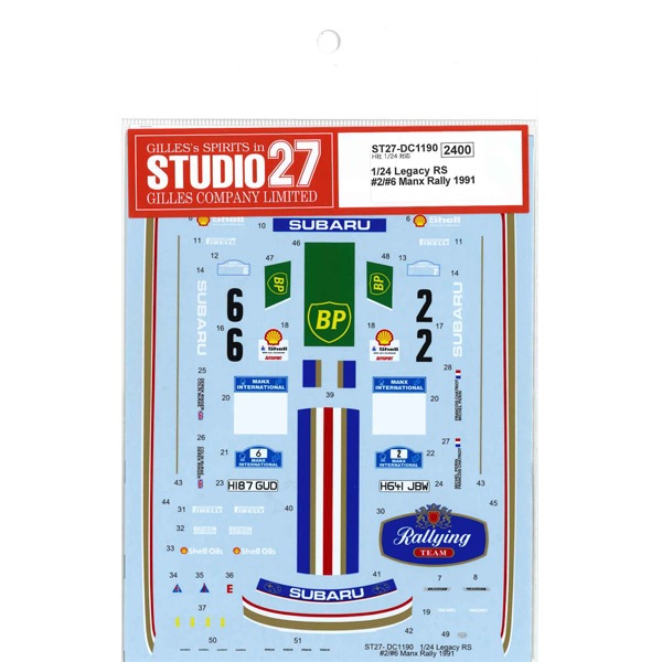 取寄せDC1190 スタジオ27 1/24 スバルレガシィRS #2/#6 Manx Rally