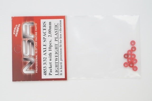 ����4853 NSR  AXLE SPACERS 3/32 . 2mm PLASTIC (10pcs)