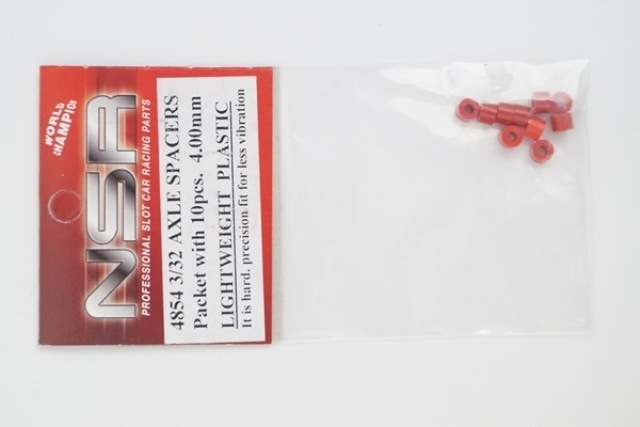 ����4854 NSR  AXLE SPACERS 3/32 . 4mm PLASTIC (10pcs)