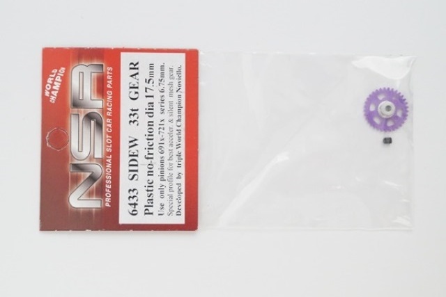 6433 NSR  3/32 SIDEW soft plastic Gear 33t Magenta w/alu hub dia. 17.5mm