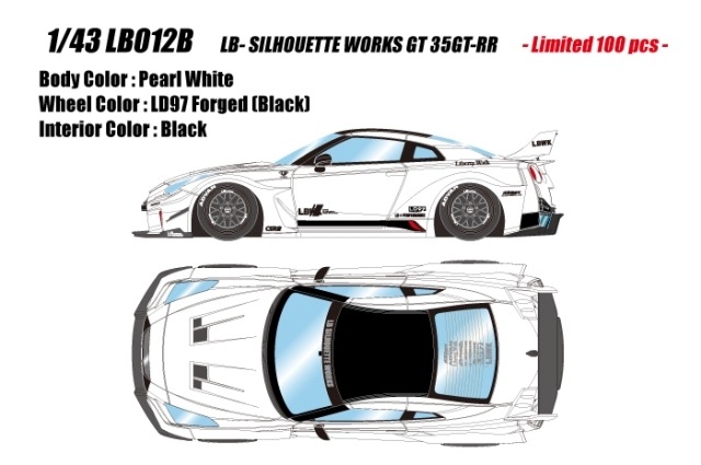アイドロン 1/43 LB シルエットワークス GT 35GT-RR GTウィング